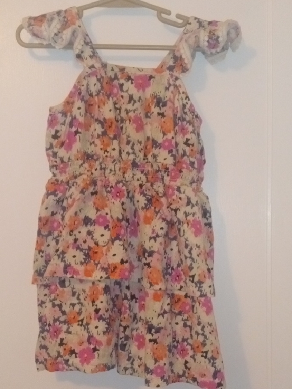 girl 4t tiered ruffle flower print dress